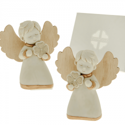 Bomboniere Angeli in resina con ali di legno 1